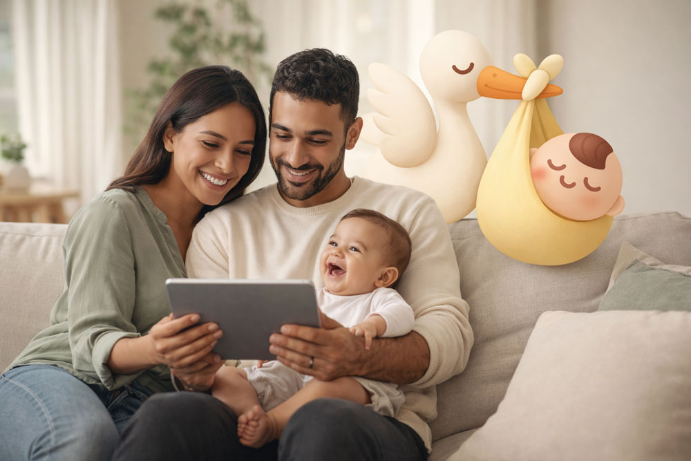 Parents using BabyPostal together